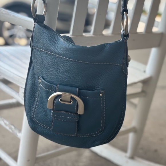 b. Makosky Elegant Turquoise Leather Crossbody - Picture 13 of 14